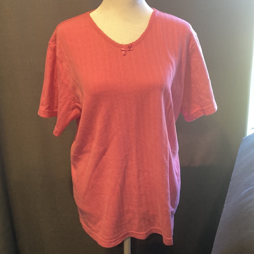 WOMENS SZ 1X SHORT SLEEVE PINK BLOUSE
